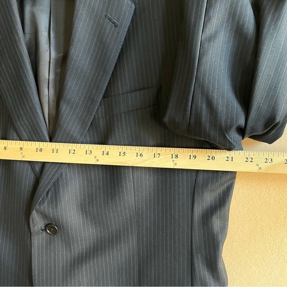 Loro Piana Daniel Cremieux Navy Stripe Suit Jacket Blazer Size 42L - Picture 12 of 14